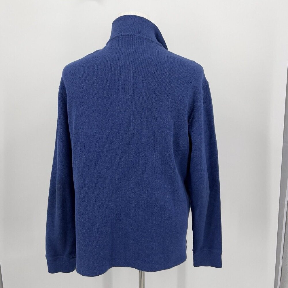 Polo Ralph Lauren Men's Pullover 1/4-Zip Sweater Blue Yellow Pony L Large - Picture 4 of 6
